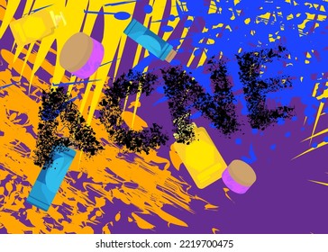 Acne Graffiti tag. Abstract modern street art decoration performed in urban painting style.