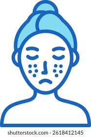 Acne Icon Blue Vector Illustration