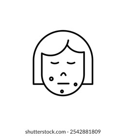 Icono de acné. Iconos rellenos y de trazo de línea