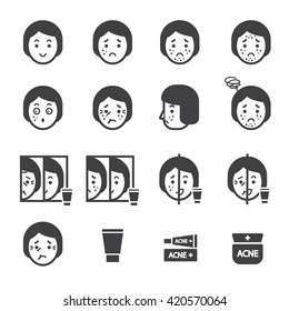 acne icon set