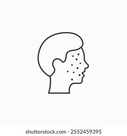 Ícone de acne definido no estilo de linha preta.