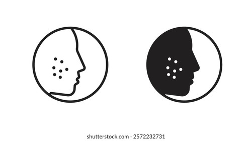 Acne icon set vector graphics designs