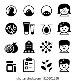 Acne icon set Vector illustration collection