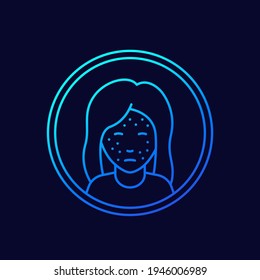 acne icon, skin problem linear design