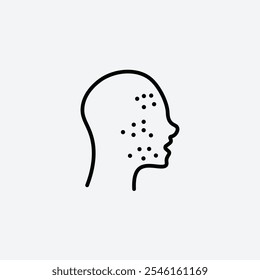 Acne icon in stroke line.