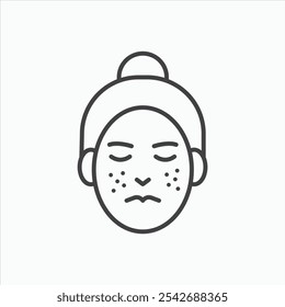 Ícone de acne em linhas pretas finas