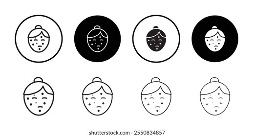 Acne icon Thin line flat illustration