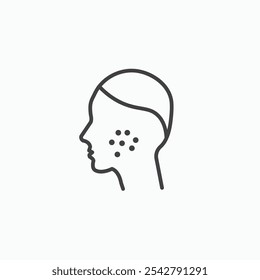 Acne icon in thin outlined.