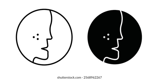 Acne icons in black and white colors