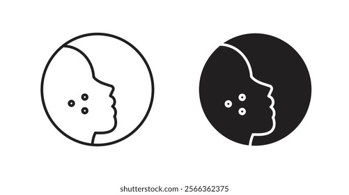 Acne icons in line stroke and flat versions