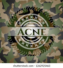 Acne on camouflage texture
