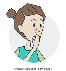 Acne on the face. Illustration of a funny cartoon style