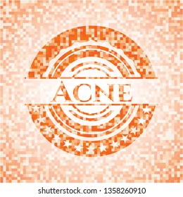 Acne orange mosaic emblem