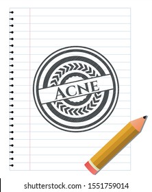 Acne pencil draw. Vector Illustration. Detailed.
