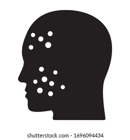 Acne or pimples on face flat vector icon for medical apps and websites