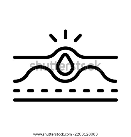 Acne skin outline icon. Skin problems and harmonic failure. Acne treatment. For presentation, graphic design, mobile application or UI. Vector Illustration.
