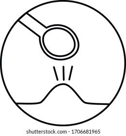 
acne squeezing tool (Vidal needle) squeezes a pimple. black
 circle vector graphics