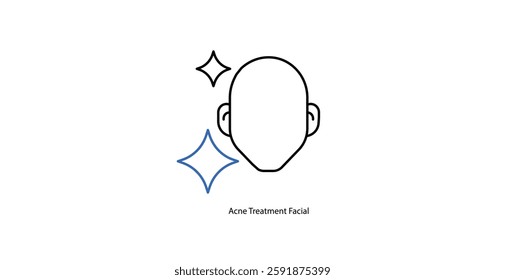 Acne Treatment Facial Icons, Clear and Smooth Skin Solutions