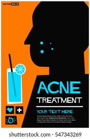 Acne Treatment (Flat Style Vector Illustration Poster Design) With Text Box Template 