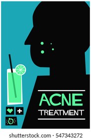 Acne Treatment (Flat Style Vector Illustration Poster Design)