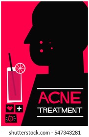 Acne Treatment (Flat Style Vector Illustration Poster Design)