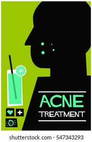 Acne Treatment (Flat Style Vector Illustration Poster Design)