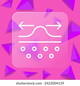 Acne treatment line icon. Cosmetics, makeup, mascara, lipstick, mirror, care, perfume. Glassmorphism style. Vector line icon for business and advertising