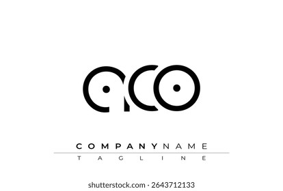 ACO design de letra abstrata. Design de logotipo comercial moderno com tipografia abstrata e estilo contemporâneo