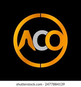 ACO letter logo Design. ACO Simple and modern monogram logo. ACO Golden color vector Design.