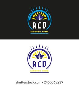 ACO letter logo vector design on black and white color background ACO letter logo icon design
