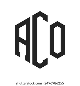 ACO Logo Design. Initial Letter ACO Monogram Logo using Hexagon shape