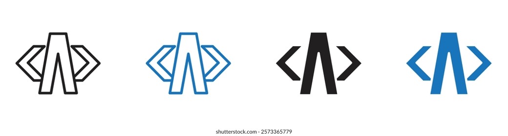 Acode icon Flat line symbol