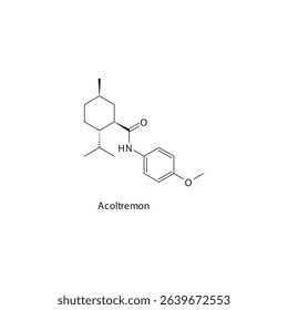 Acoltremon chemical structure skeletal formula. TRPM8 receptor agonist (ophthalmic) drug used to treat Dry Eye Disease