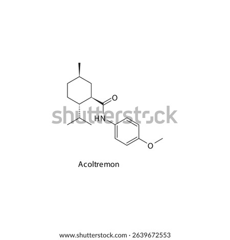Acoltremon chemical structure skeletal formula. TRPM8 receptor agonist (ophthalmic) drug used to treat Dry Eye Disease