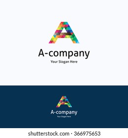A-company mosaic alphabet pattern logo