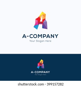 a-company mosaic alphabet pattern logo 