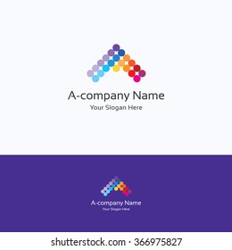 A-company Name dot letter alphabet type logo