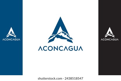 Aconcagua mountain letter logo vector