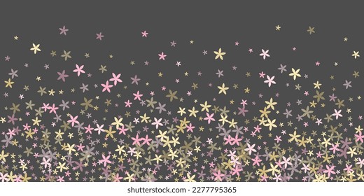 Ilustración vectorial de flores mínimas conitas. Pequeños elementos florales de jardín dispersos. Ornamento del Día de la Mujer. Flores coloridas Florencia abstracta conita. Días de primavera.