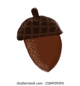 acorn autumn element isolated on white background