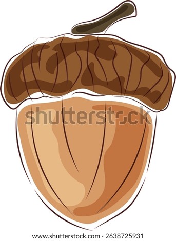 acorn autumn element marker doodle style