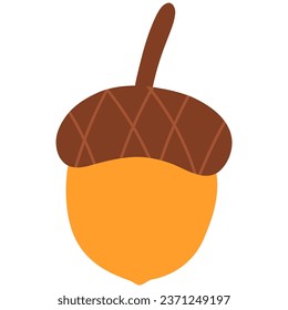 Acorn autumn element. Vector illustration with autumn theme.
