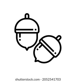 acorn autumn season Line icon for business website,apps, and many more 2