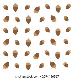 Acorn background. Vector pattern illustration