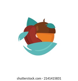 Acorn and Bean Vector illustration