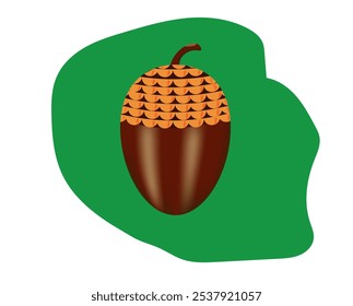 acorn is beautiful on a green background, 