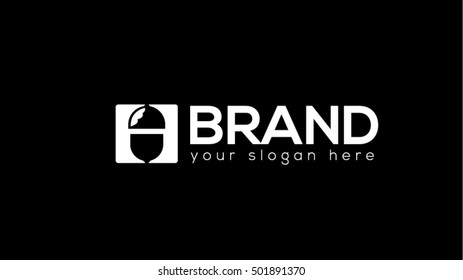 Acorn black and white vector logo design template