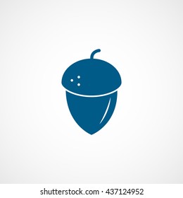 Acorn Blue Flat Icon On White Background