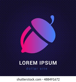 Acorn Blue & Red colorful gradient attractive bright material Icon / Logo Design