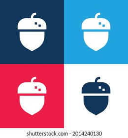 Acorn blue and red four color minimal icon set